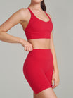Poshknit Sports Bra - Lipstick Red