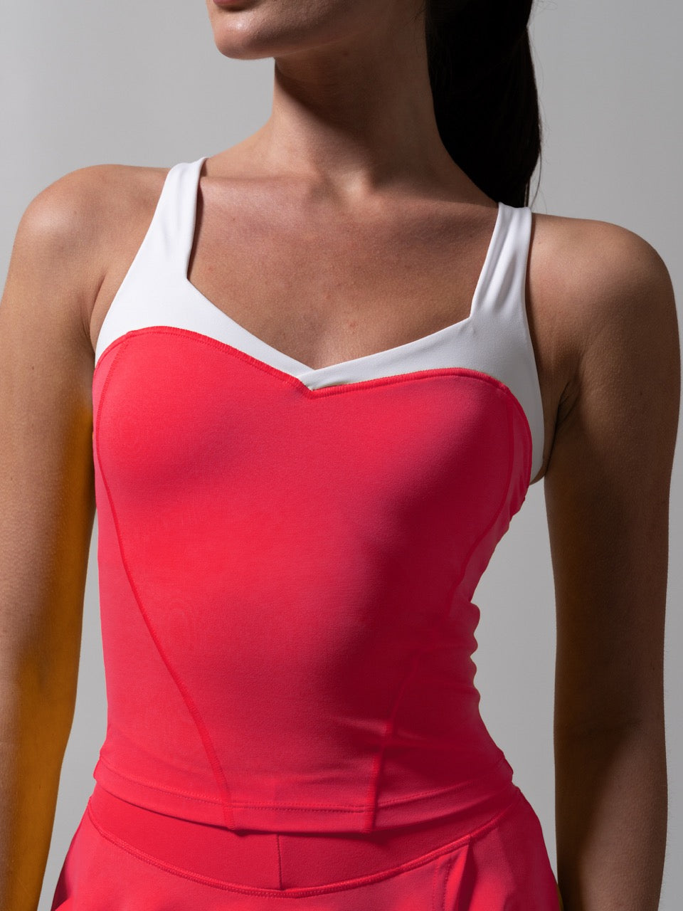 Served Waist Tank - Punch and White