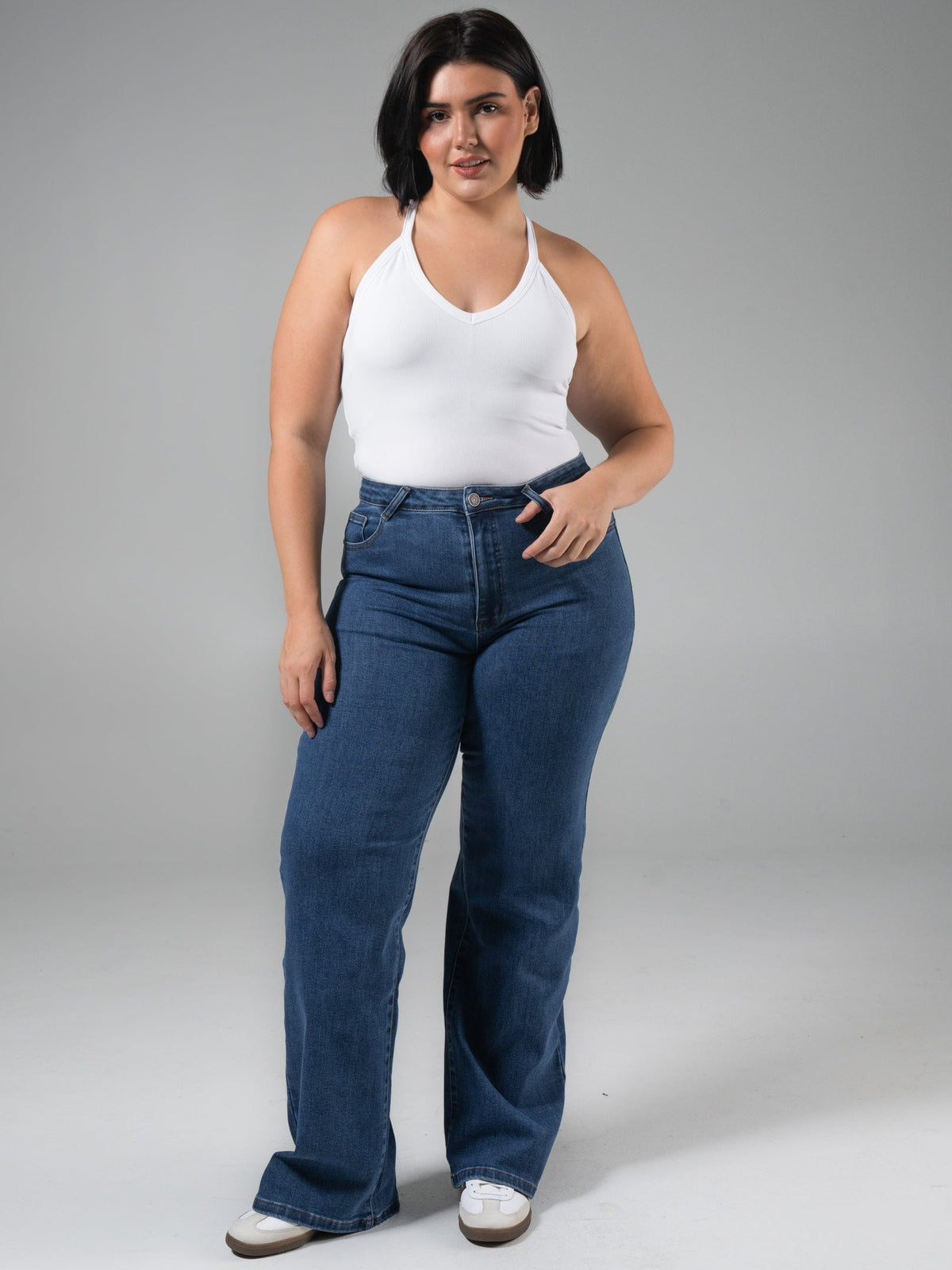 Brami V Neck Tank - White