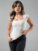 Thumbnail 2 of Brami Scoop Tee - Ivory, 2 of 4