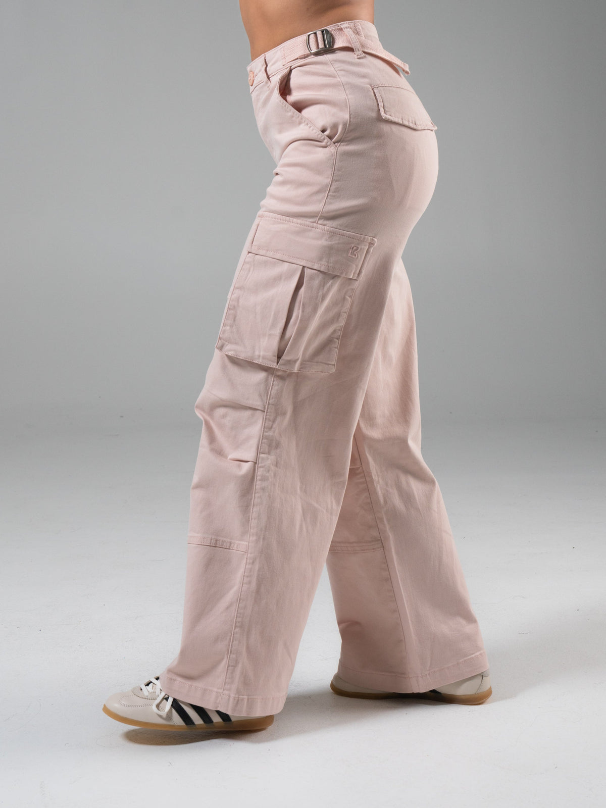 Wide Leg Cargo Pant - Strawberry Milk