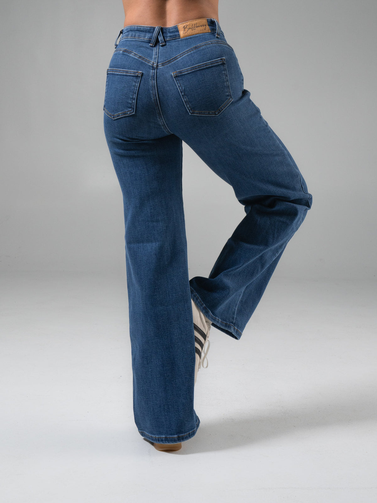 Cheeky Straight Leg Mid Rise Jeans - Medium Wash