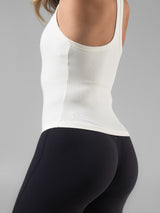 Thumbnail 3 of Brami V Neck Tank - Ivory, 3 of 5