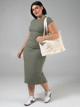 Thumbnail 5 of Brami Tee Shirt Dress - Olive Juice, 5 of 7