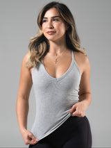 Thumbnail 1 of Brami V Neck Tank - Heather Grey, 1 of 5