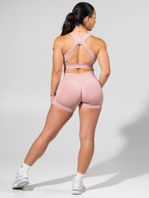 Miracle Seamless Mid Rise Short 4.5" - Heather Rose Water