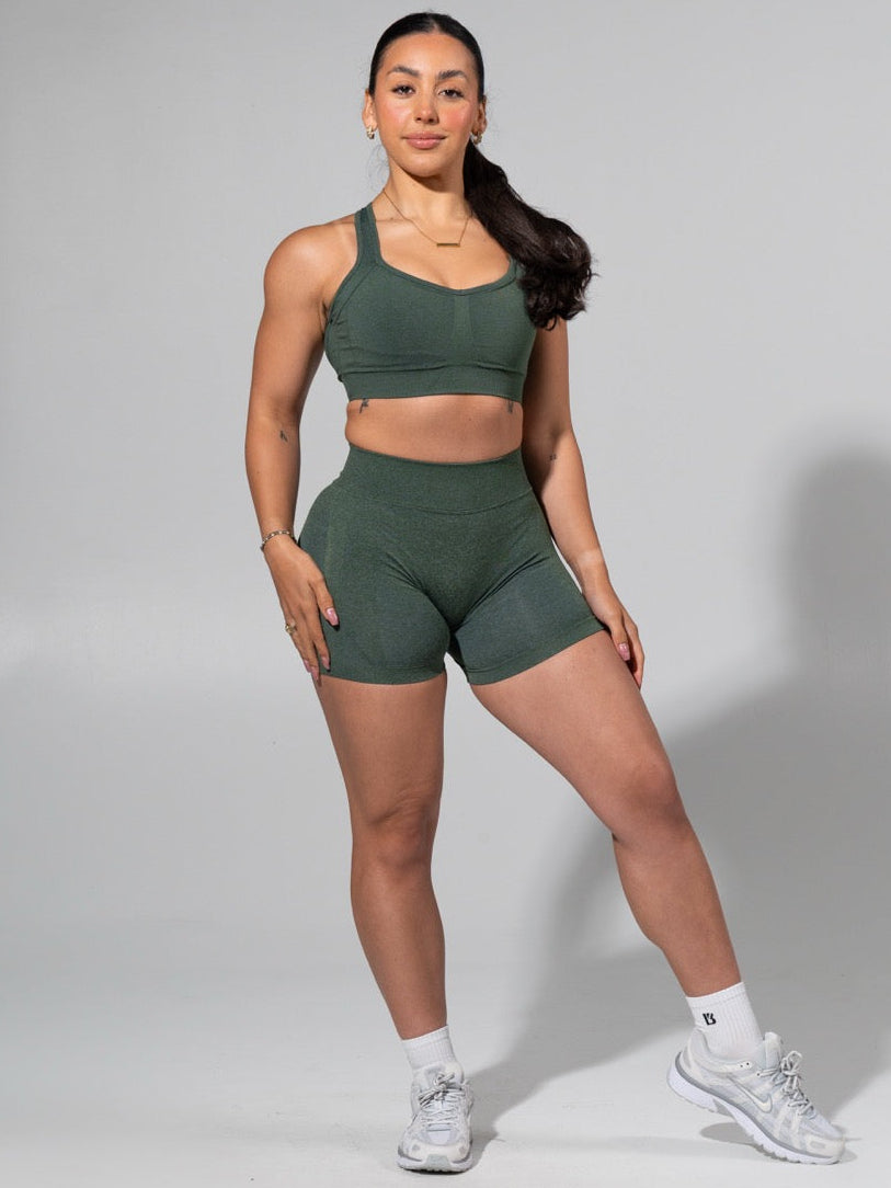Miracle Seamless Mid Rise Short 4.5" - Heather Limon Pepino
