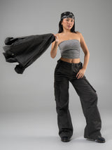 Thumbnail 4 of Brami Tube Top - Black/ White Stripe, 4 of 6