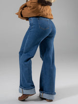 Thumbnail 1 of Cheeky Straight Leg High Rise Jeans - Medium Wash, 1 of 5