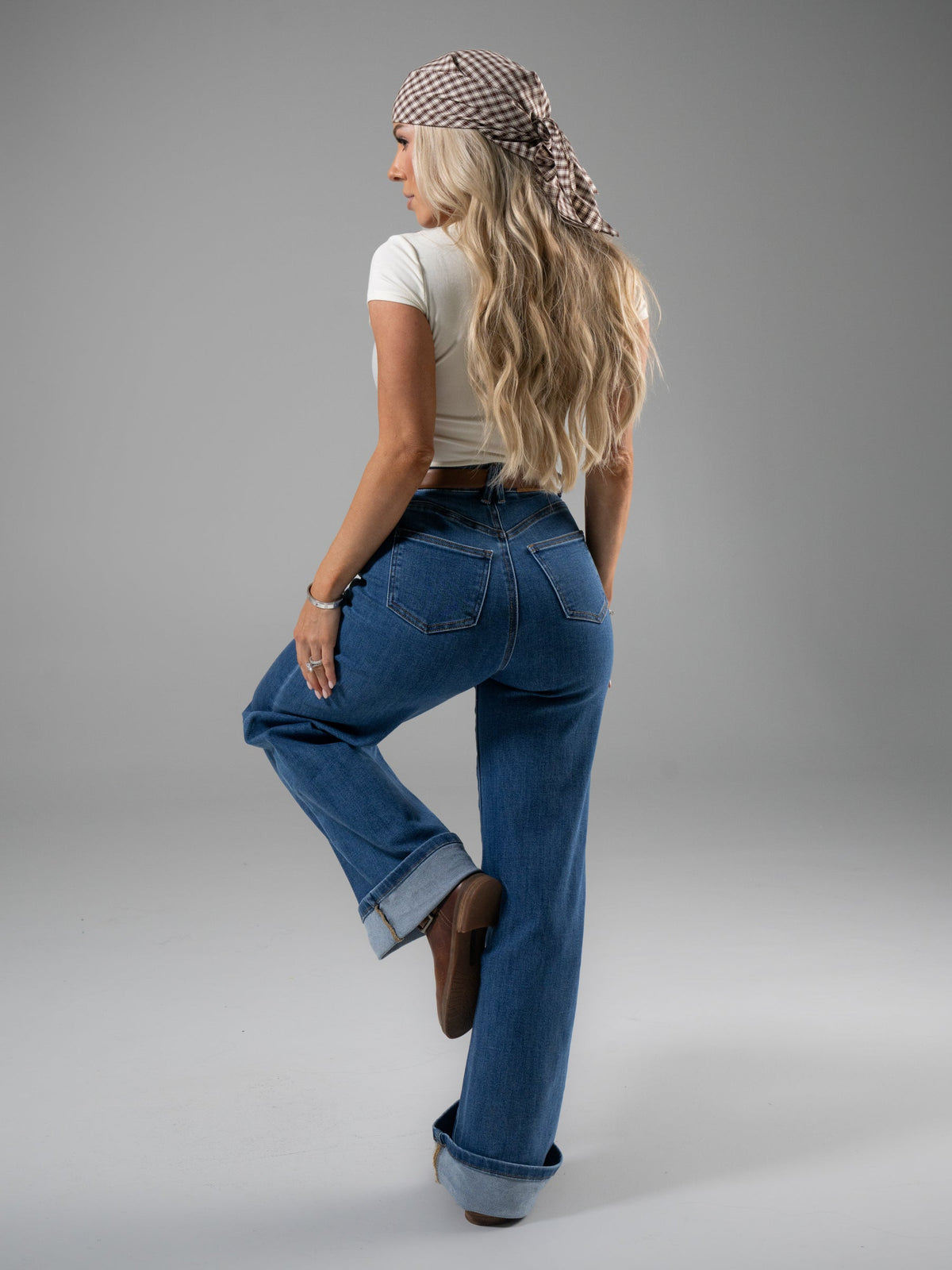 Cheeky Straight Leg High Rise Jeans - Medium Wash