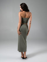 Thumbnail 6 of Nimbus Rib Midi Skirt - Olive Juice, 6 of 7