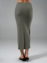 Thumbnail 7 of Nimbus Rib Midi Skirt - Olive Juice, 7 of 7