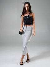 Thumbnail 3 of Nimbus Rib Midi Skirt - Heather Grey, 3 of 6