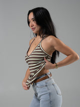 Thumbnail 3 of Brami V Neck Tank - Multi Stripe, 3 of 4