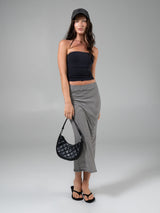 Thumbnail 4 of Nimbus Rib Midi Skirt - Black/ White Stripe, 4 of 6