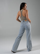 Thumbnail 3 of Cheeky Straight Leg High Rise Jeans - Light Wash, 3 of 5