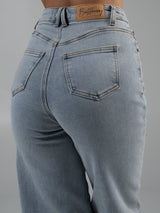 Thumbnail 2 of Cheeky Straight Leg High Rise Jeans - Light Wash, 2 of 5