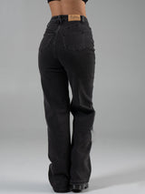 Thumbnail 2 of Cheeky Straight Leg High Rise Jeans - Washed Black, 2 of 6