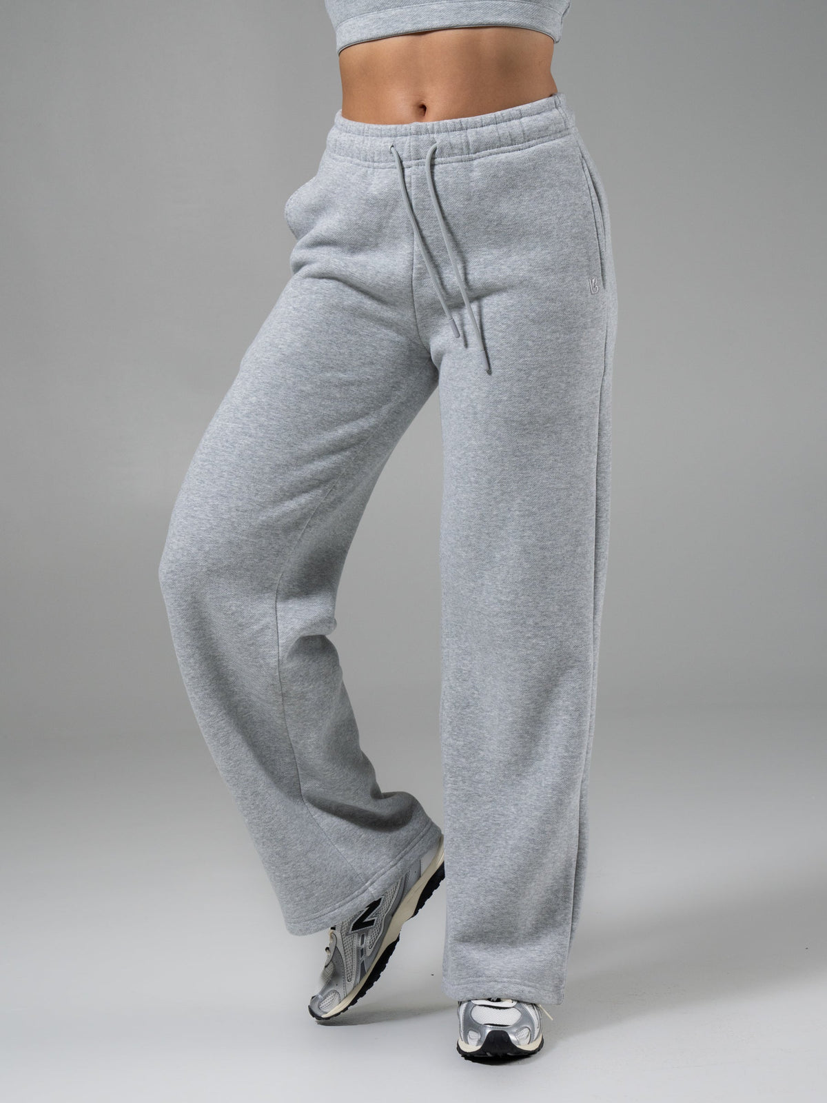 Plush Fleece Straight Leg Sweat Pant - Heather Grey