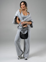 Thumbnail 4 of Plush Fleece Straight Leg Sweat Pant - Heather Grey, 4 of 6