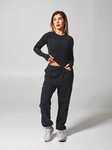 Thumbnail 2 of Halo Long Sleeve Baby Tee - Onyx Black, 2 of 7