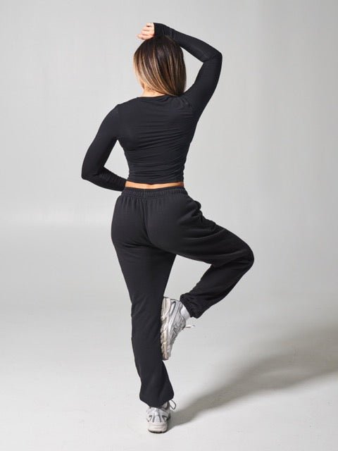 Halo Long Sleeve Baby Tee - Onyx Black