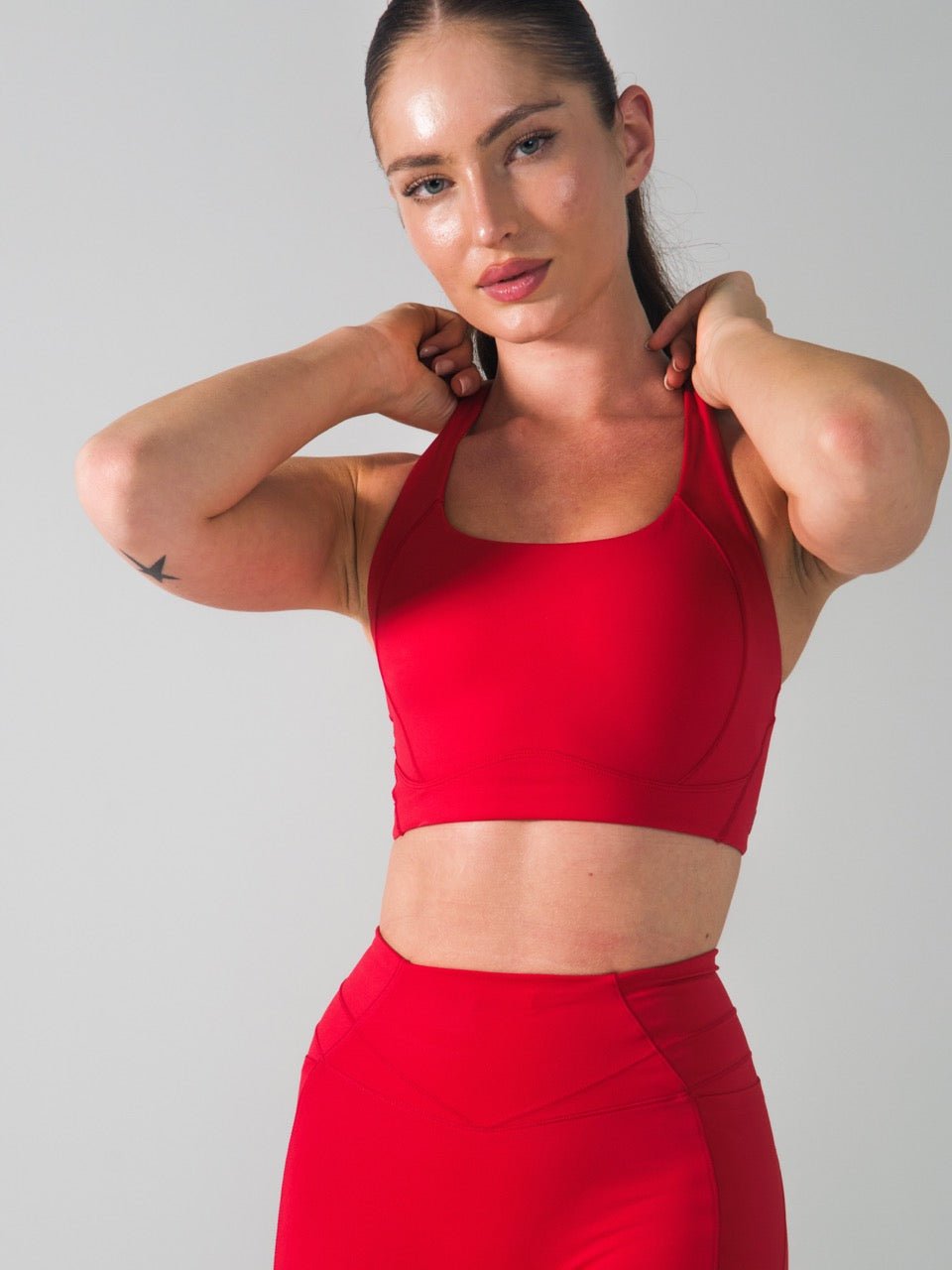 Airbrush Sports Bra - Lipstick Red