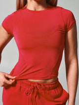 Thumbnail 5 of Halo Baby Tee - Lipstick Red, 5 of 7