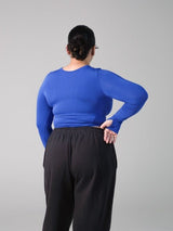 Thumbnail 4 of Halo Long Sleeve Baby Tee - Rio Blue, 4 of 4