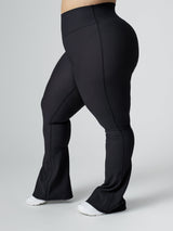 Thumbnail 4 of Material Girl Ribbed Flare Legging - Onyx Black, 4 of 7