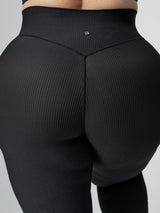 Thumbnail 6 of Material Girl Ribbed Flare Legging - Onyx Black, 6 of 7