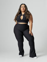 Thumbnail 7 of Material Girl Ribbed Flare Legging - Onyx Black, 7 of 7