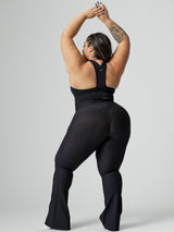 Thumbnail 2 of Material Girl Ribbed Flare Legging - Onyx Black, 2 of 7