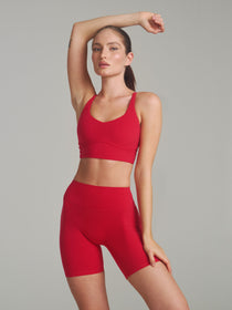 Poshknit Sports Bra - Lipstick Red