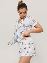 Thumbnail 2 of Pajama Shorts Set - Pancake Print, 2 of 5