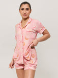 Pajama Shorts Set - Donut Print