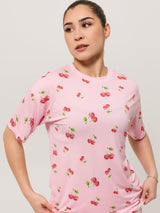 Thumbnail 4 of Pajama Tee Shirt - Cherry Print, 4 of 4