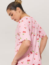 Thumbnail 2 of Pajama Tee Shirt - Cherry Print, 2 of 4