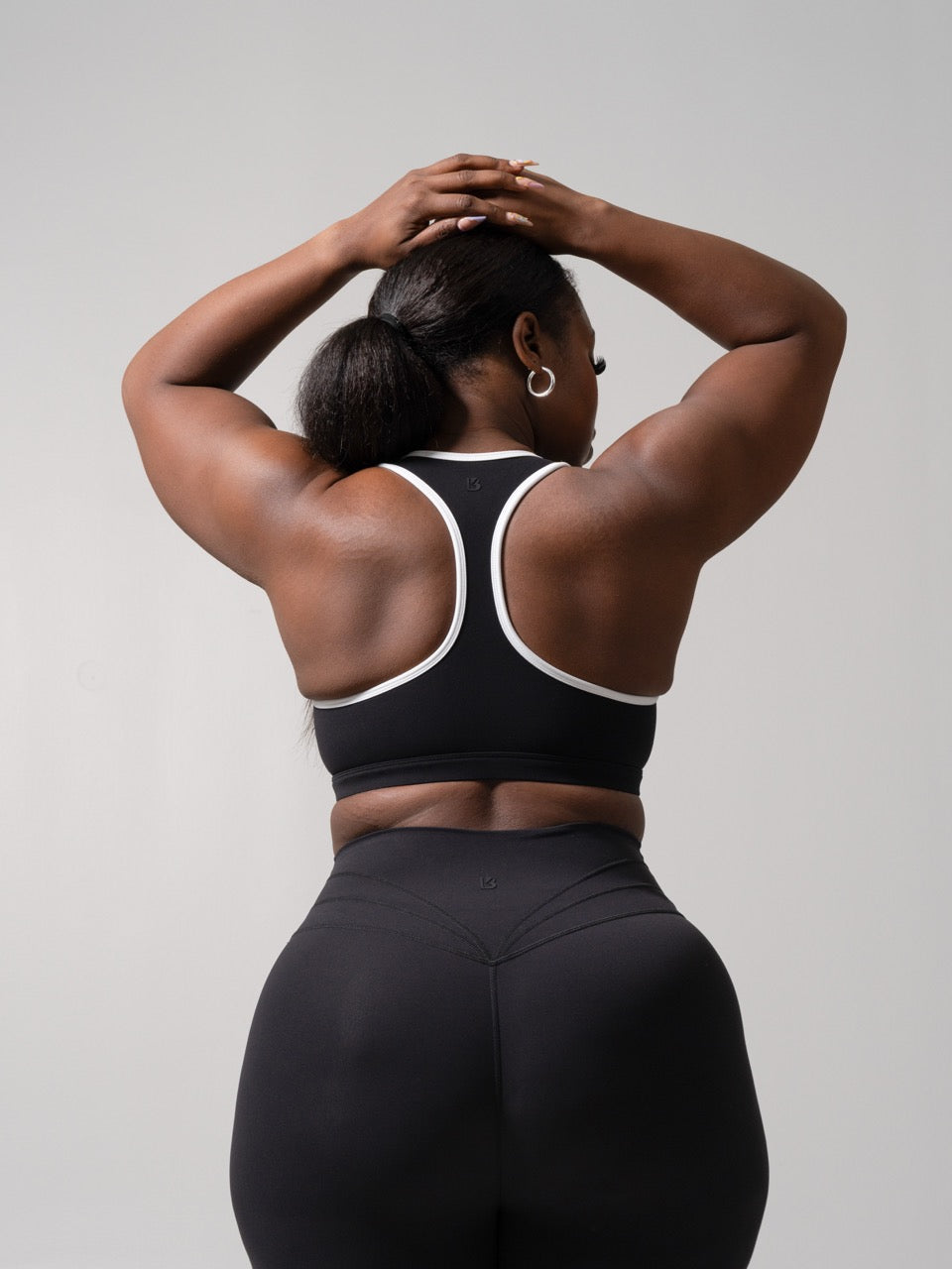 Sweetheart Nubre Sports Bra - Onyx Black and White