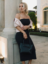 Thumbnail 1 of Nimbus Rib Midi Skirt - Onyx Black, 1 of 6