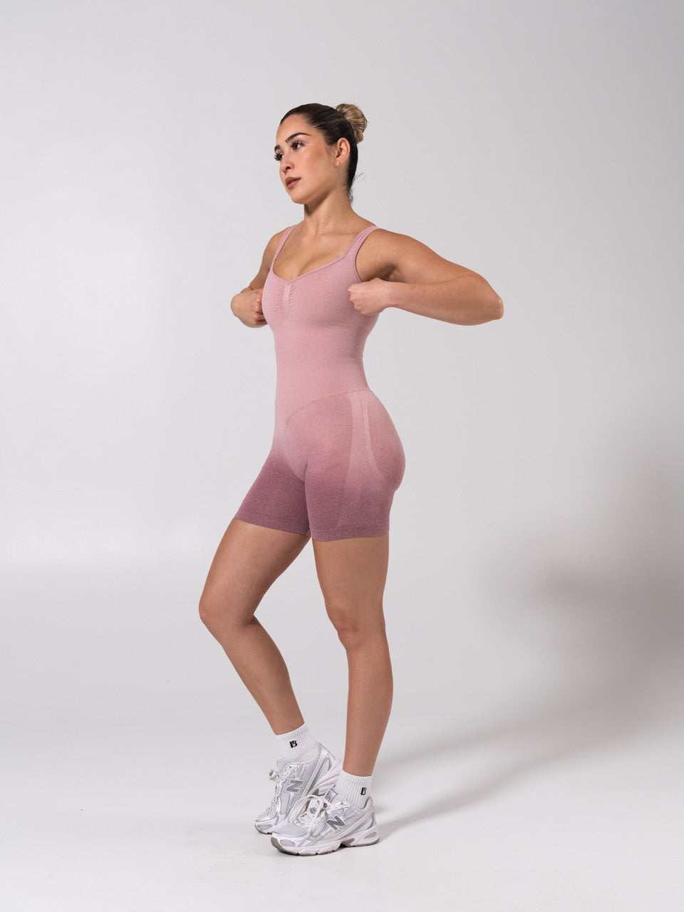 **PREORDER** Miracle Scrunch Seamless Bodysuit 5" - Heather Rose Ombre