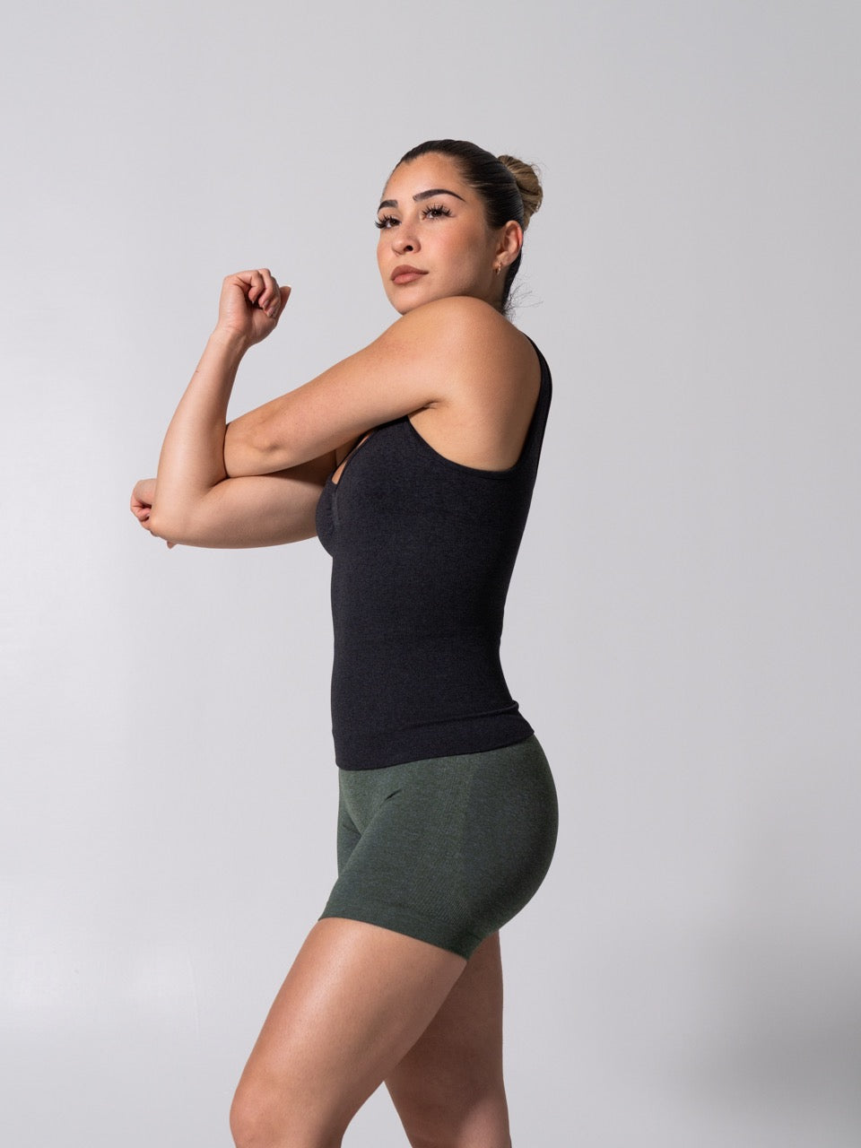 **PREORDER** Miracle Seamless Hip Tank - Heather Charcoal