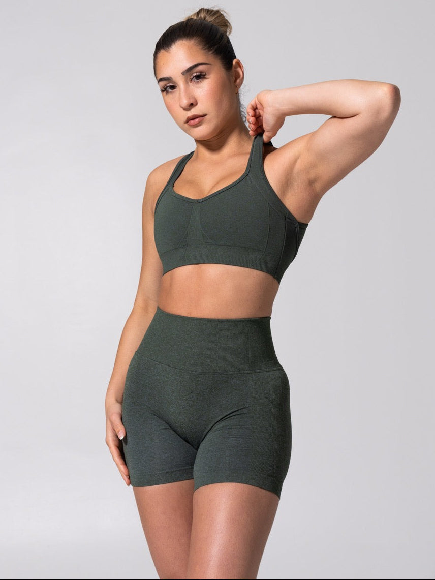 Miracle Seamless High Rise Short 4.5" - Heather Limon Pepino