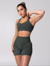 Thumbnail 1 of **PREORDER** Vida Seamless Sports Bra - Heather Limon Pepino, 1 of 9