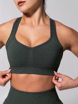 Thumbnail 3 of **PREORDER** Vida Seamless Sports Bra - Heather Limon Pepino, 3 of 9