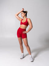 Thumbnail 2 of **PREORDER** Micro Seamless Sports Bra - Heather Lipstick Red, 2 of 10