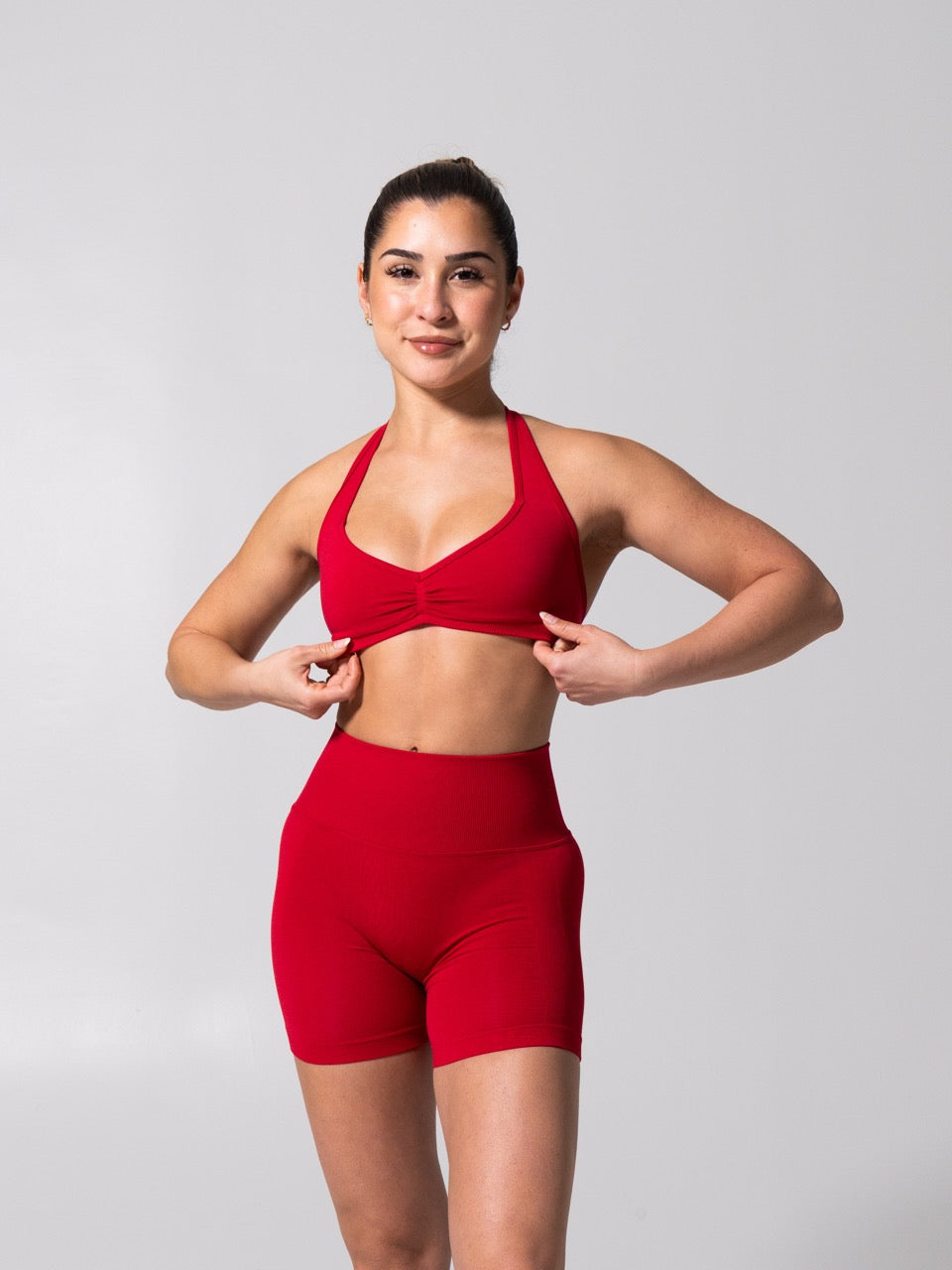 **PREORDER** Micro Seamless Sports Bra - Heather Lipstick Red