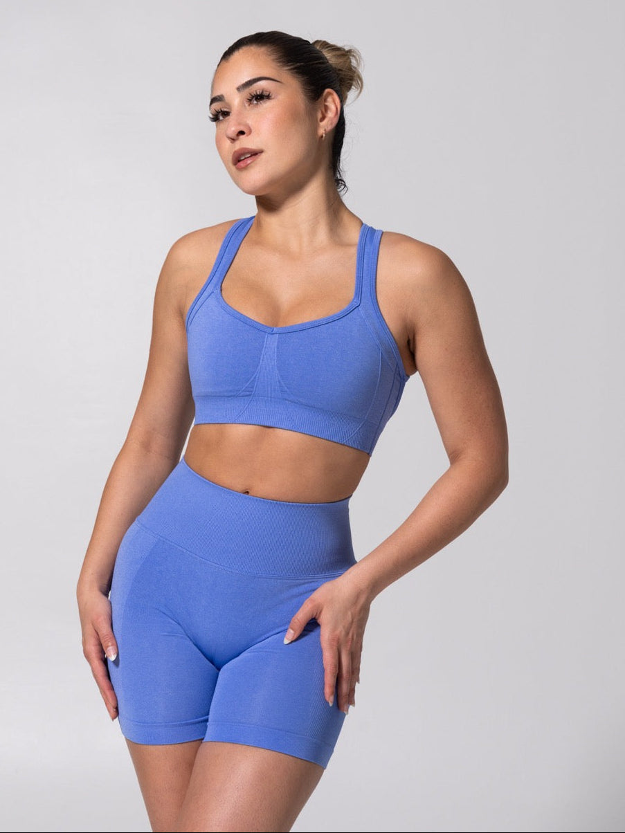 **PREORDER** Vida Seamless Sports Bra - Heather Azul
