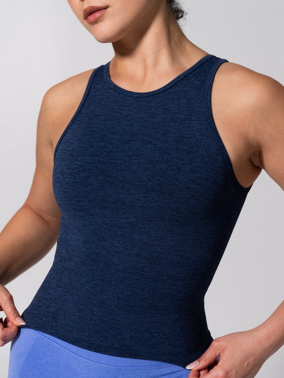 **PREORDER** Shape Seamless Hip Tank - Heather Baked Blue