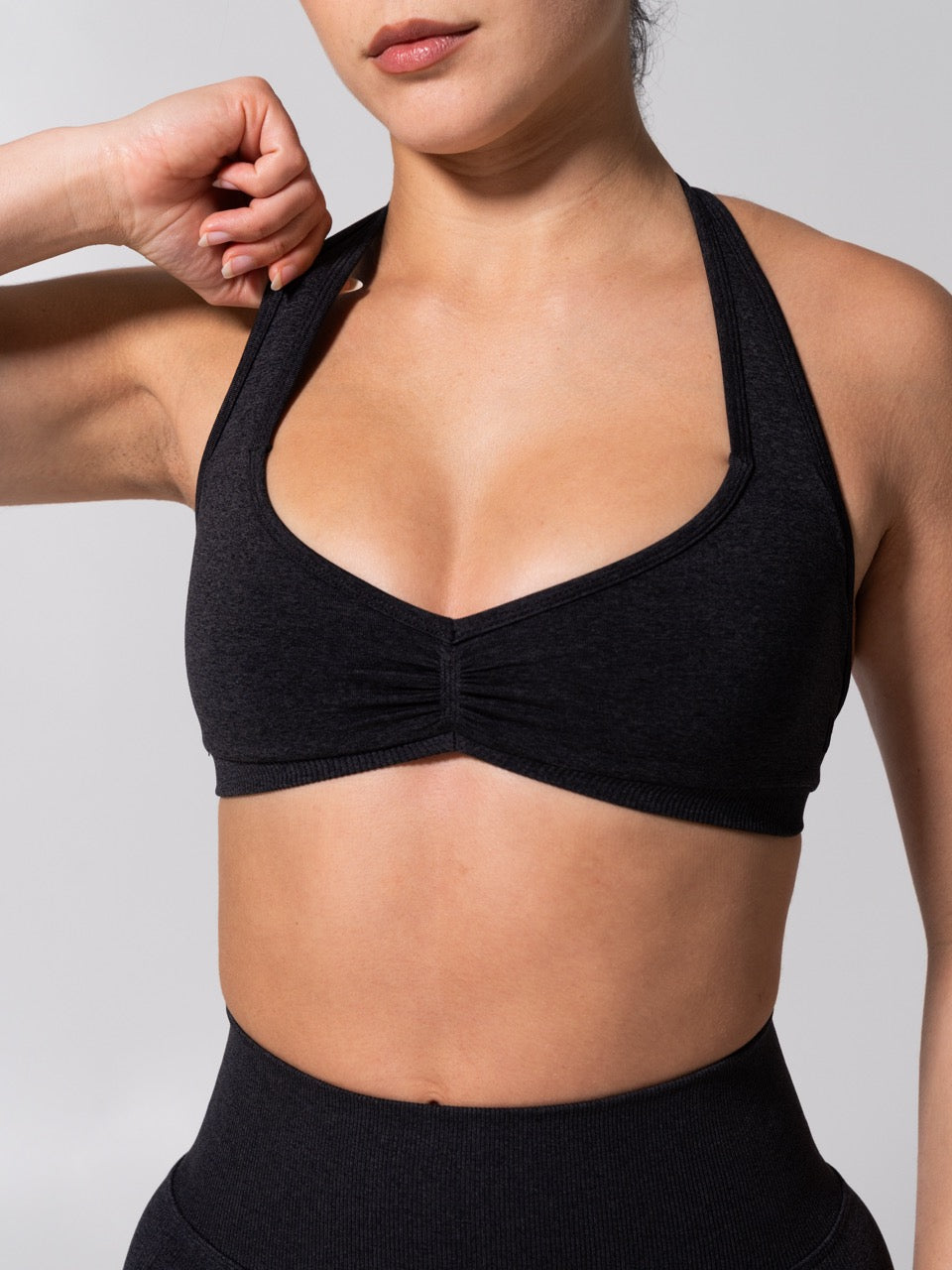 **PREORDER** Micro Seamless Sports Bra - Heather Charcoal
